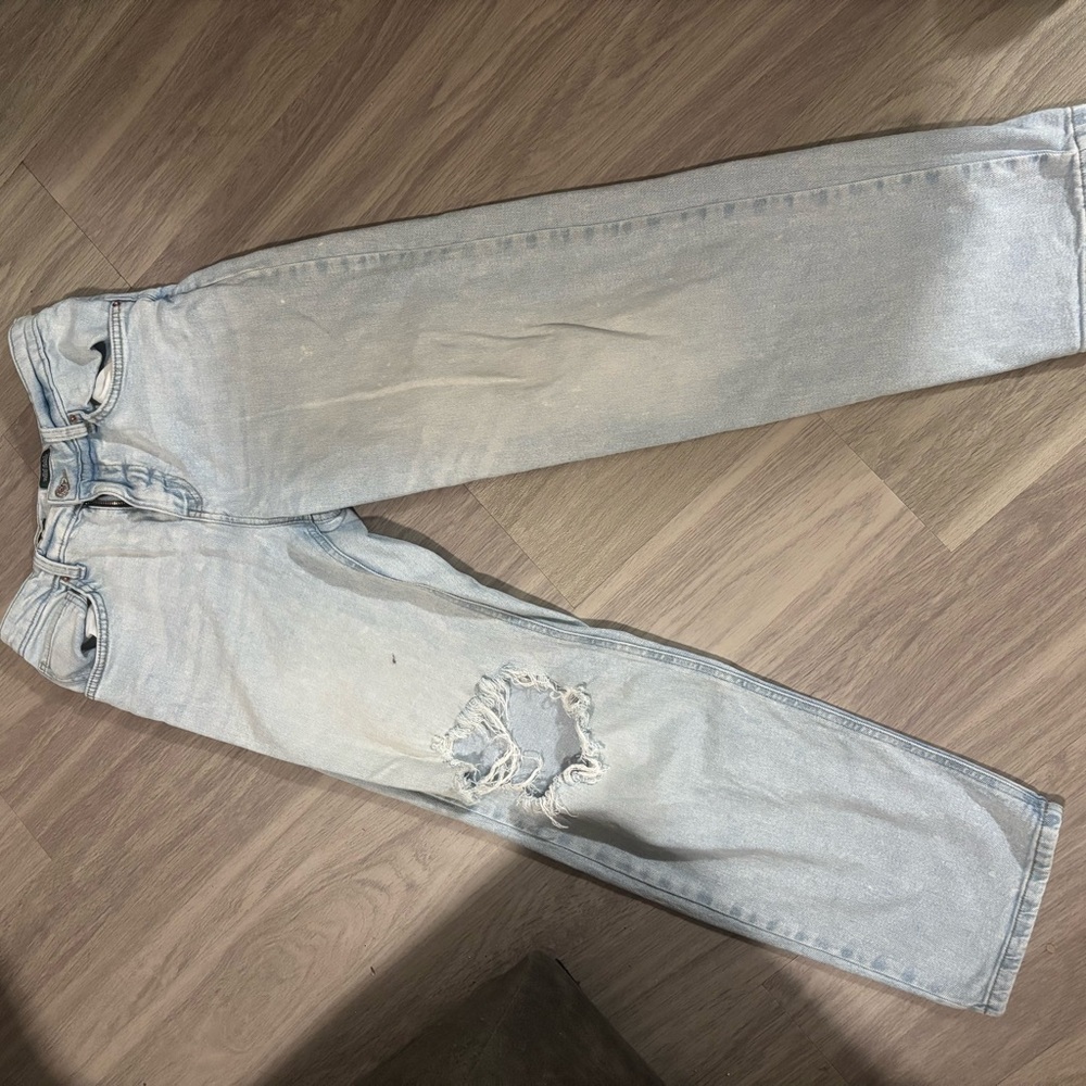 Women's High Rise Light Blue Distressed Jeans